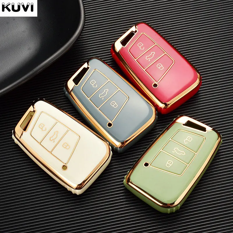 TPU Car Key Case Cover Bag For VW Volkseagen Passat B8 Magotan For Skoda Superb A7 Kodiaq Seat Shell Fob key case cover key case car key shell