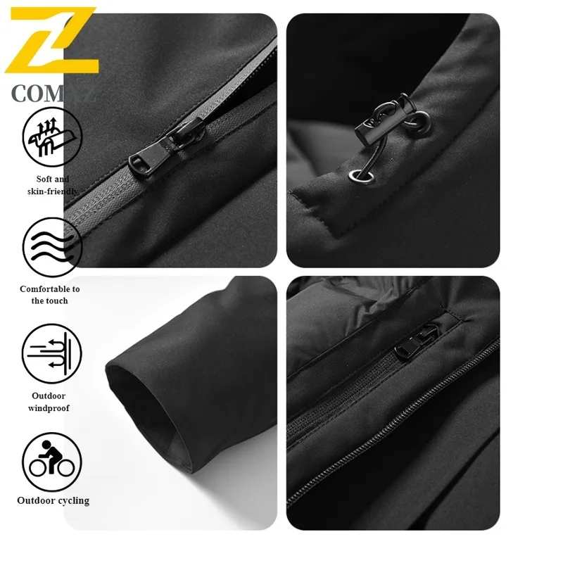 Winter Men's Hooded Windbreaker Windproof Thermal Coat Thickened Cotton Jacket Waterproof for suitable Hiking Camping Fishing