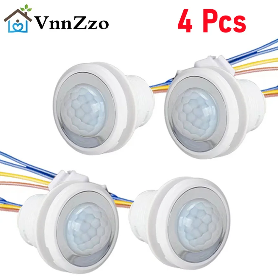 Sensor De Movimiento PIR Infrarrojo DC/AC Para Lámpara, Interruptor Automático, Blanco, Nuevo