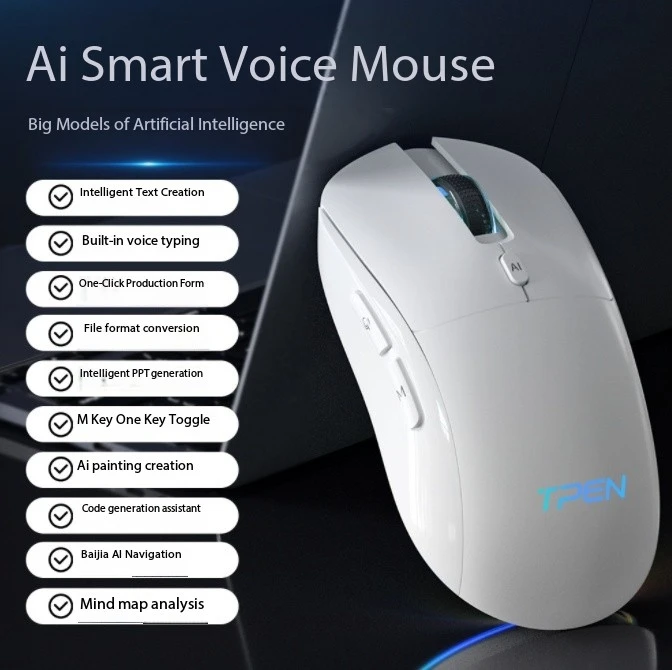 Computer Intelligent AI Mouse Wireless Talking typing Translation Mouse Bluetooth Artificial Voice Deepseek
