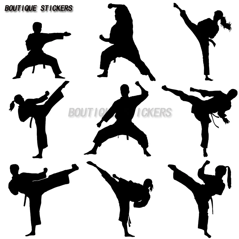 

Karate Girl Woman Silhouette Black and White Fashion Trend Stickers Suitable for Various Flat Surfaces of Cars and Bicycles