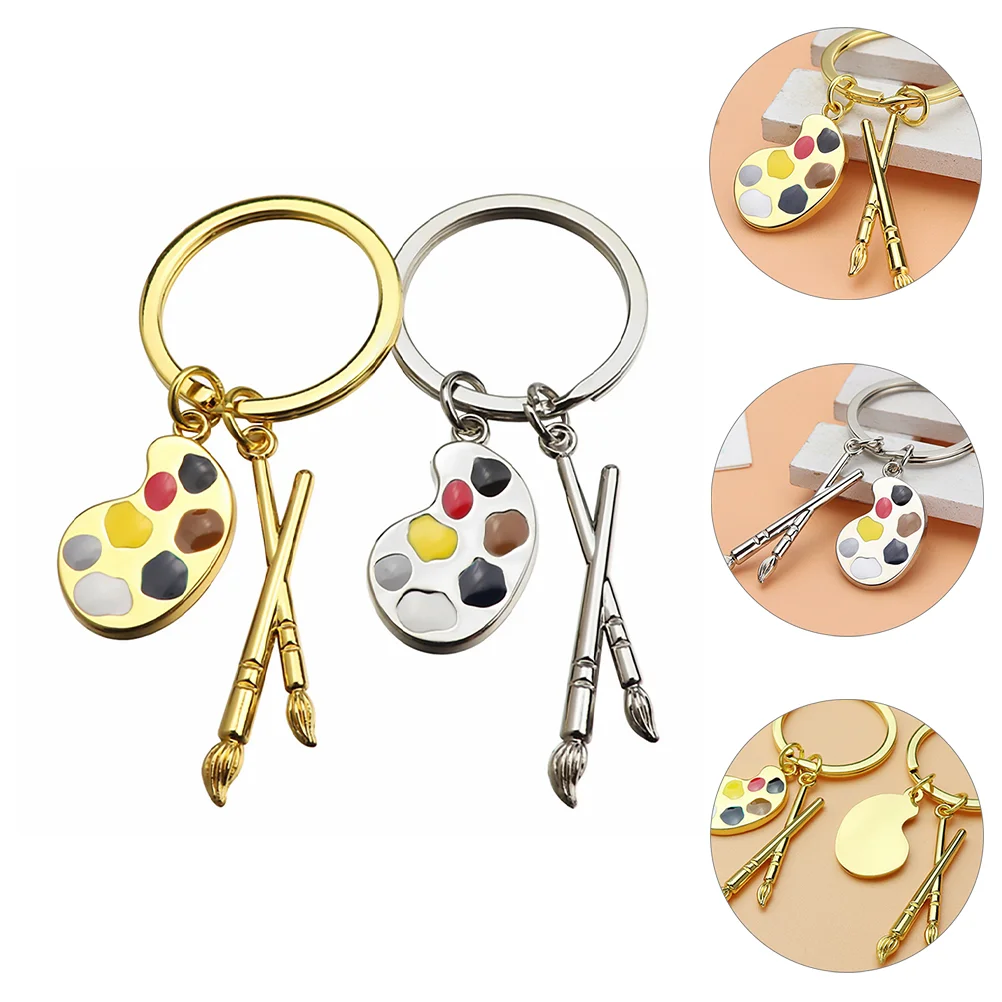 

2 Pcs Palette Keychain Pursecharms Backpack Keychains for Girls Pendant Accessories