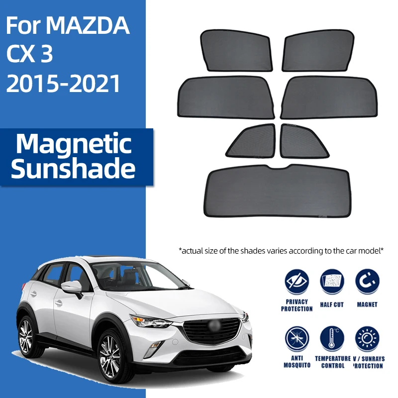 

For Mazda CX-3 DK CX3 2014-2022 CX 3 Front Windshield Car Sunshade Shield Rear Baby Side Window Sun Shade Visor Magnetic Curtain