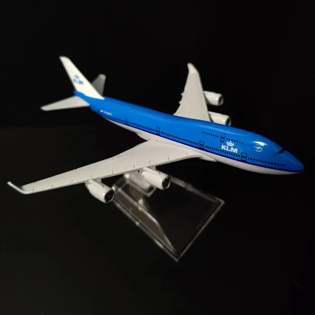 1:400 Metal Aircraft Model Replica, Dutch KLM B747 Airplane Scale Aviation Diecast Miniature Art Home Office Decor Toy Gift 1
