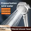 Hexagonal Pressurized Shower Head Four-speed Supercharged Hard ABS Fall-resistant Water Filter Bathroom Accessories 1