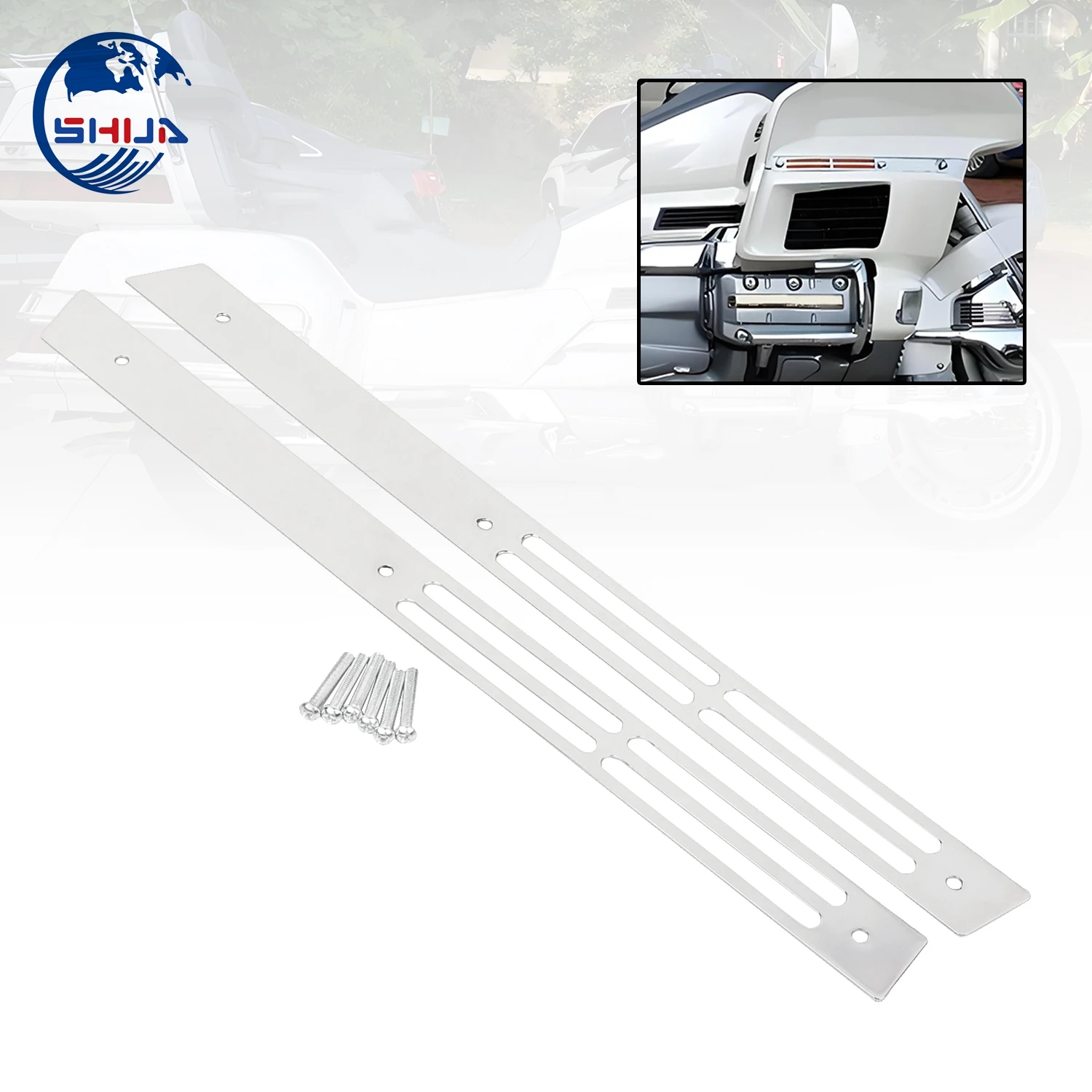 2X Chrome Left & Right Iron Fairing Side Moulding Trim For Honda Goldwing 1500 1988-2000 GL1500SE Aspencade Interstate