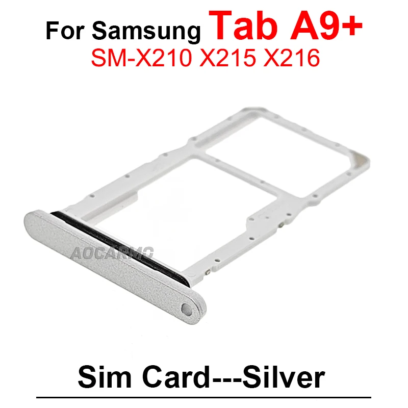 삼성 갤럭시 탭 A9 플러스 A9 + Sim 트레이 홀더 소켓 슬롯 SM- X210 X215 X216B X115 수리 부품에 대한 Sim 카드 교체 부품