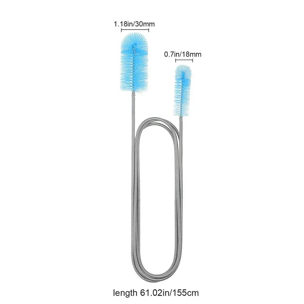 155cm Water Tank Cleaning Brush, Aquarium Cleaning Brush Stainless Steel Flexible Bent Tube Double Head Brush Aquarium Cleaning 4