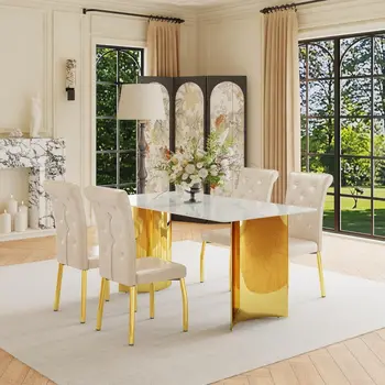 Faux Marble Dining Set 1