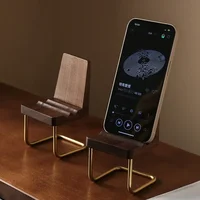 Black Walnut Creative Phone Stand Small Stool Solid Wood Internet Red Chair Flat Card Seat Desktop Decoration Wooden Lazy Man 1