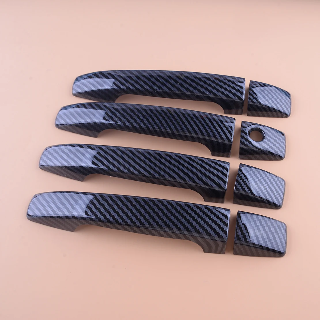 BlackCarExteriorFrontRearDoorHandleCoverTrimCapSetFitfor