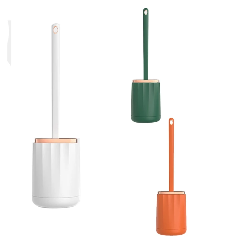 

Bathroom Toilet Brush No Dead Ends Cleaning Brush Silicone Soft TPR Brush Head Water Leak Proof With Base