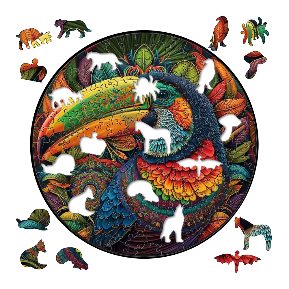 Wooden Jigsaw Puzzles Animal Toucan Jigsaw Puzzle Adult Children Gift DIY Crafts Family Game