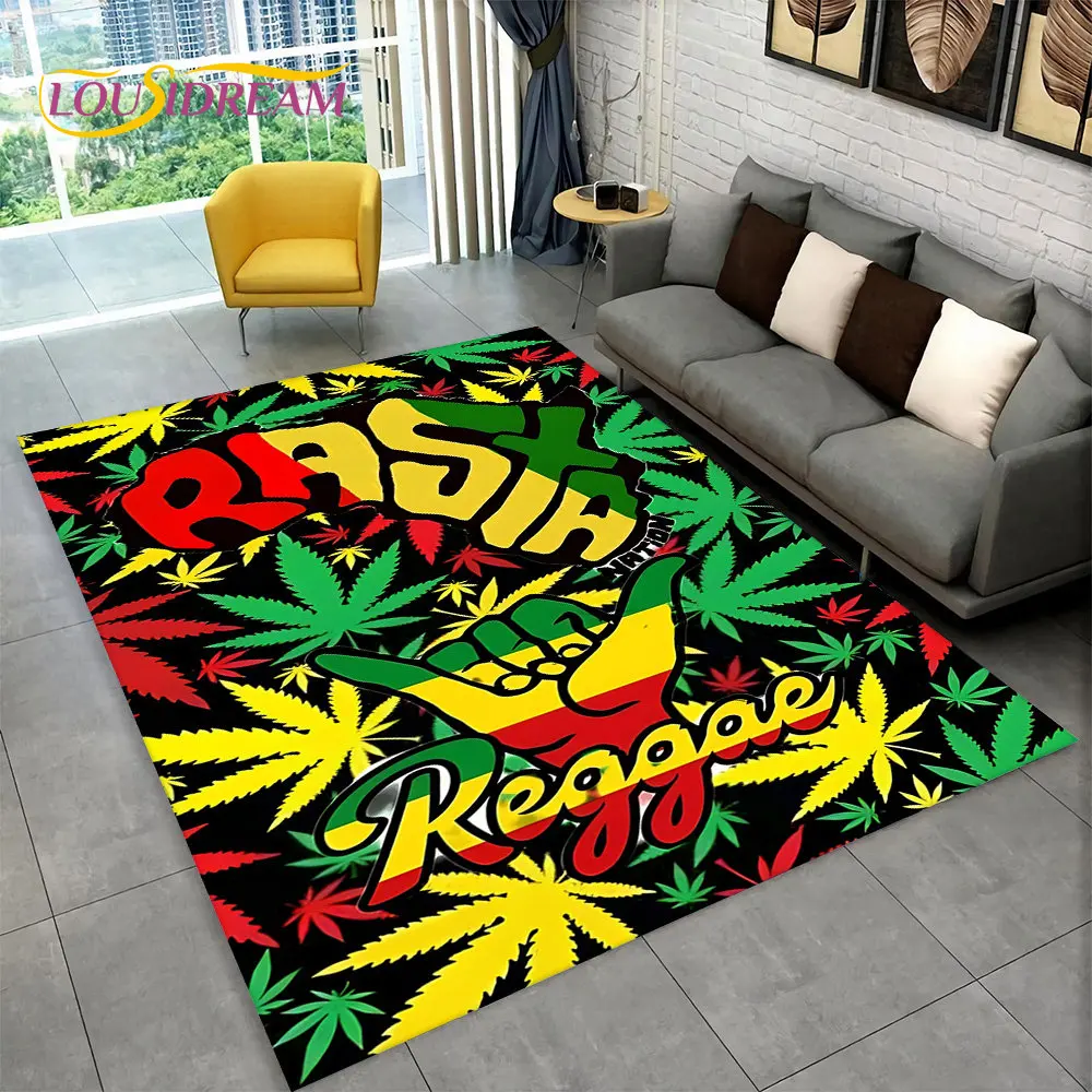 ReggaeMusicJamaicanStyleMapleLeafAreaRugCarpetRugforLiving
