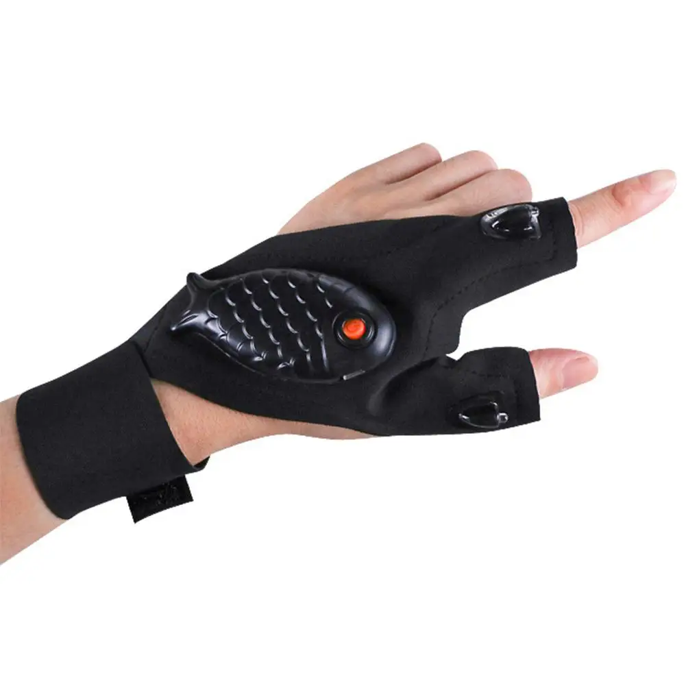 Fingerless Gloves Rechargeable Flashlight Gloves Fingerless Gloves LED Lighting Repair Finger Lamp For Outdoor Night Fishing Camping Hiking Tool