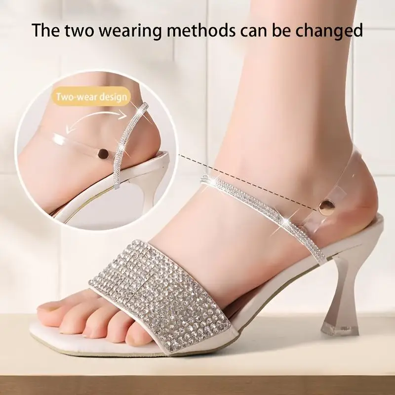 Damen-Schnürsenkel für High Heels, verstellbarer Schuhriemen, Knöchelhalterung, Anti-Rutsch-Bündel-Schnürsenkel, Bindebänder, elastische Fixiergurte – Detail 6