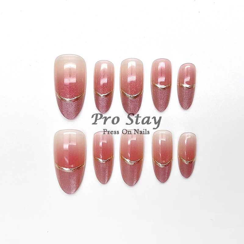 10pcs Pink Almond French Handmade Press on Nail with Silver 3D Pearl Bow Flower Pattern Reusable Full Cover Tips for Women - Image 6