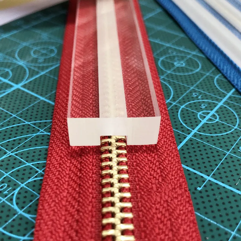 1Pcs Acrylic Template Sewing Accessories for Leather 3# 5# Zipper Glue Leak Proof Acrylic Ruler Leather Sewing Kit