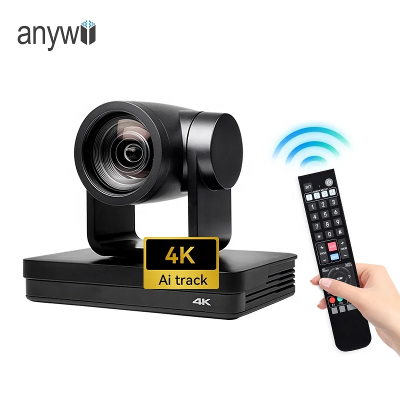 

Камера Anywii камера с функцией автоматического слежения 4K UHD PTZ NDI, 12X оптический зум, видеокамера для церкви, студии