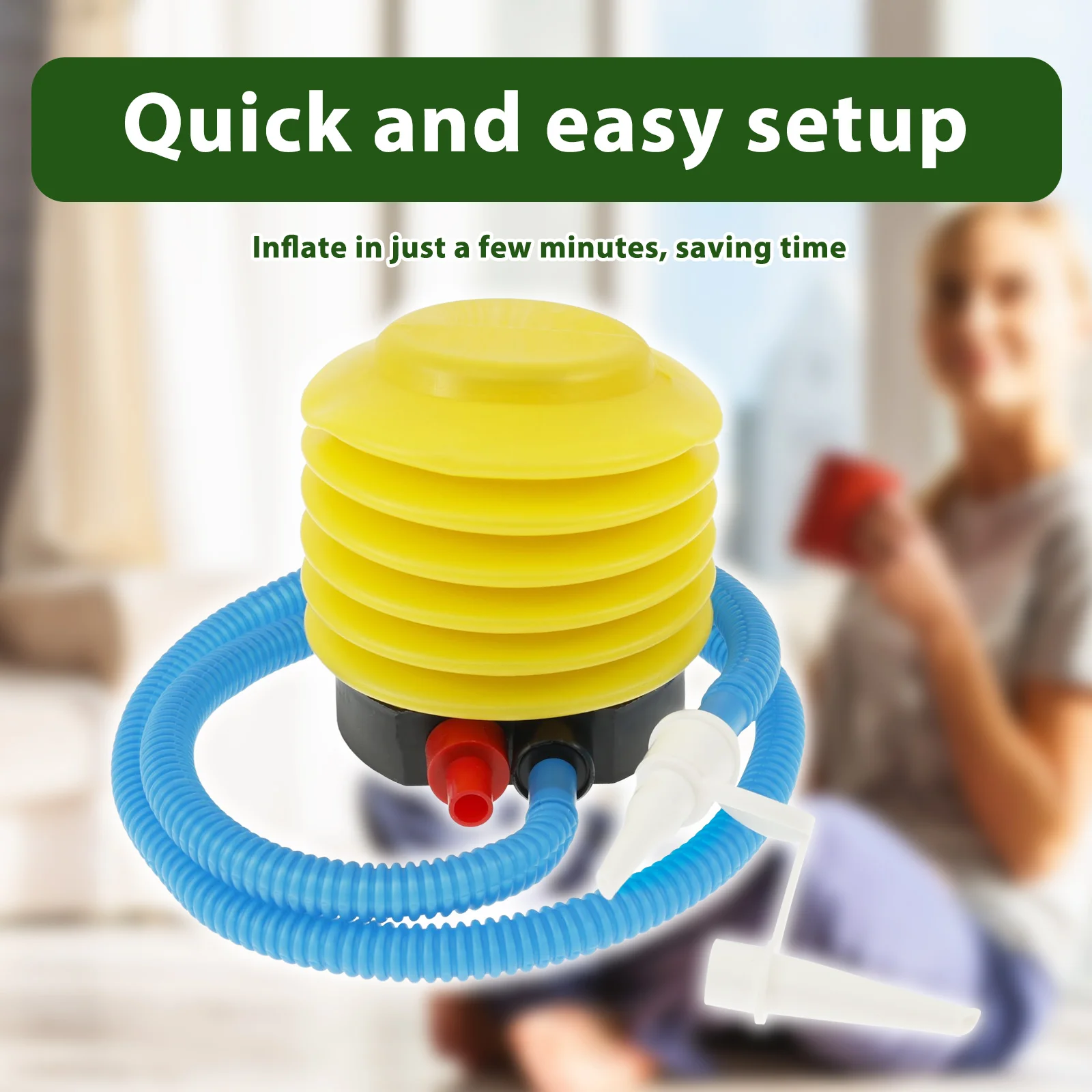 Inflatable Chair with Ottoman Leisure Bean Bag Lazy Sofa Set Portable Flocked Surface Air Sofa Comfortable Outdoor Blow Up Couch