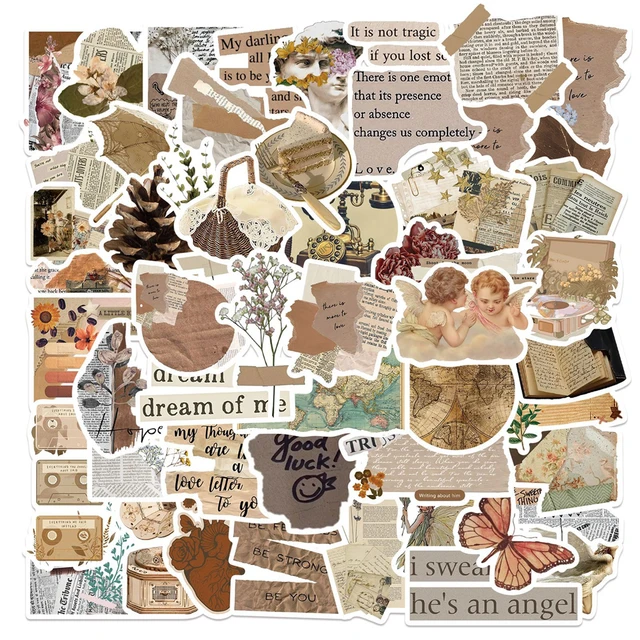 50pcs New Vintage DIY Stickers For Scrapbook Laptop Stationery Computer Pegatinas Sticker Scrapbooking Material Craft Supplies, pegatinas scrapbooking - Vimarsana News