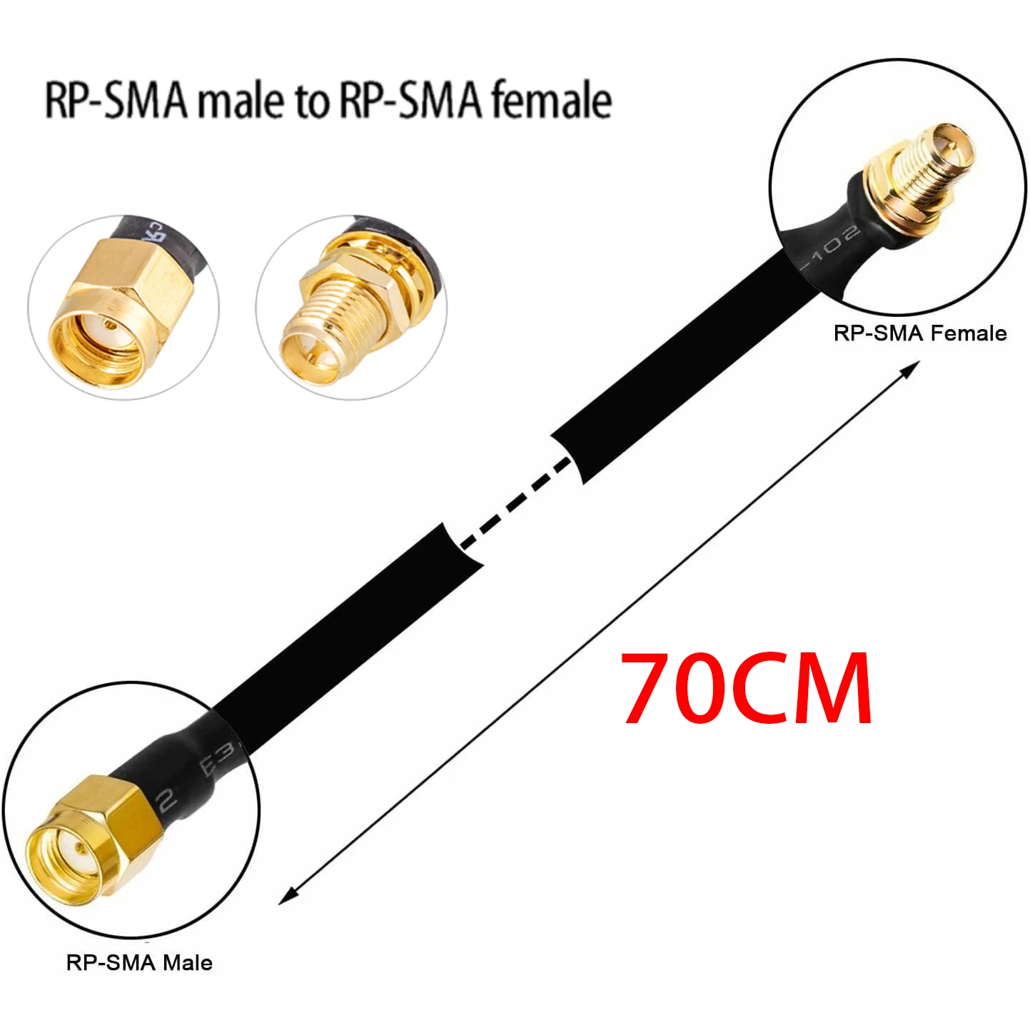 Antenna Adapter Cable Coaxial Pigtail 70cm Helium Hotspot Miner Antenna Flat-Window Door Feed Thru Coaxial Cable Compatible With 802.11ac 802.11n 802.11b WiFi