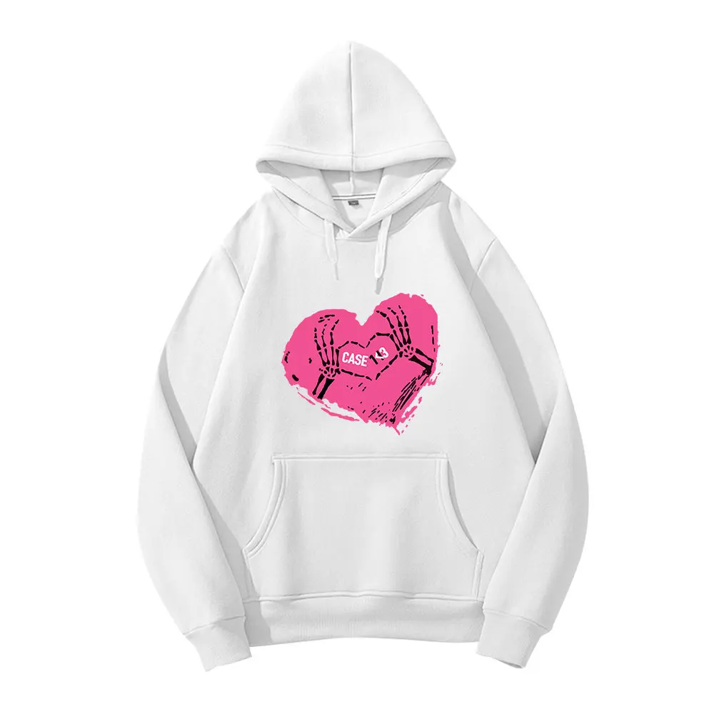 Stray Kids Hoodies Kpop Fashion Skeleton Heart Print Sweatshirt