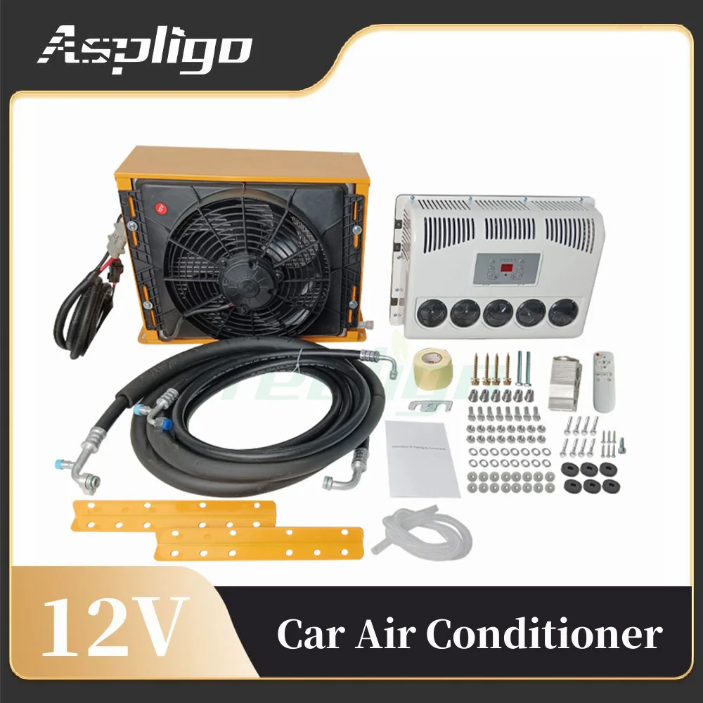 AspligoElectricRefrigerationParkingAirConditioner12VTruckSplit