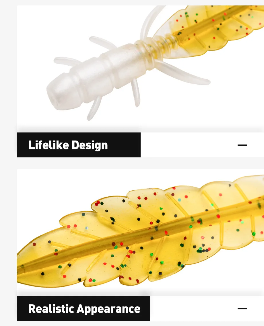 5 stücke weiche Forellen köder Silikon köder Wobbler Swimbait Pesca künstliche Wurm köder 75mm 1,3g künstliche Leurre Souple – Detail 8