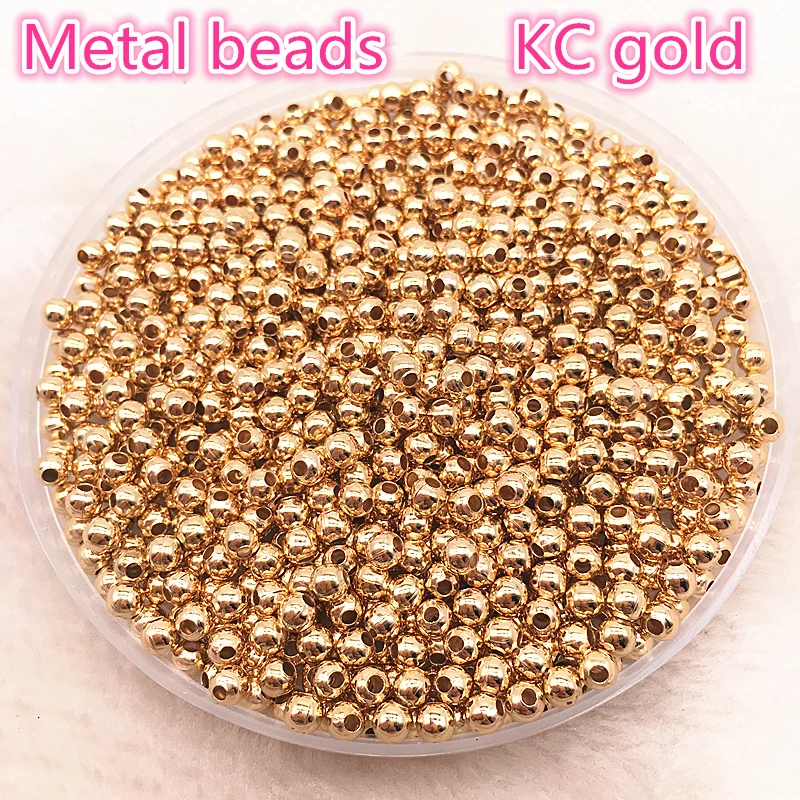 Elegant Tone Metal Smooth Ball Spacer Beads for Jewelry Crafting & DIY Accessories