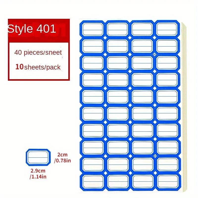 10sheets/400pcs Self-adhesive Label Stickers Self Adhesive Label Paper Mouth Paper Handwritten Marking Price Name Stickers