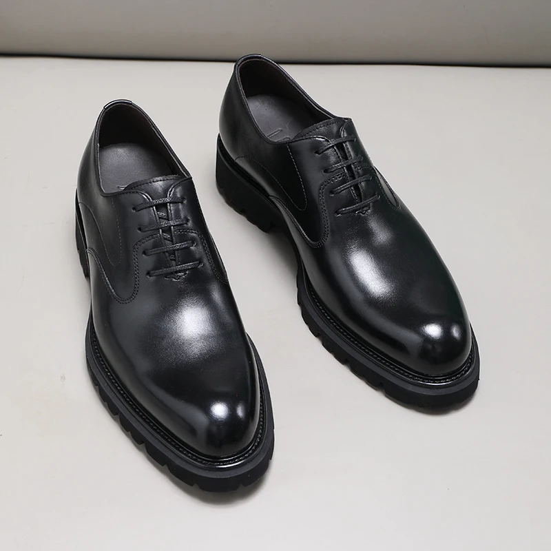 Men's Shoes Work Wear Laces Style Leather Make Oxford Size 45 Marriage High-end