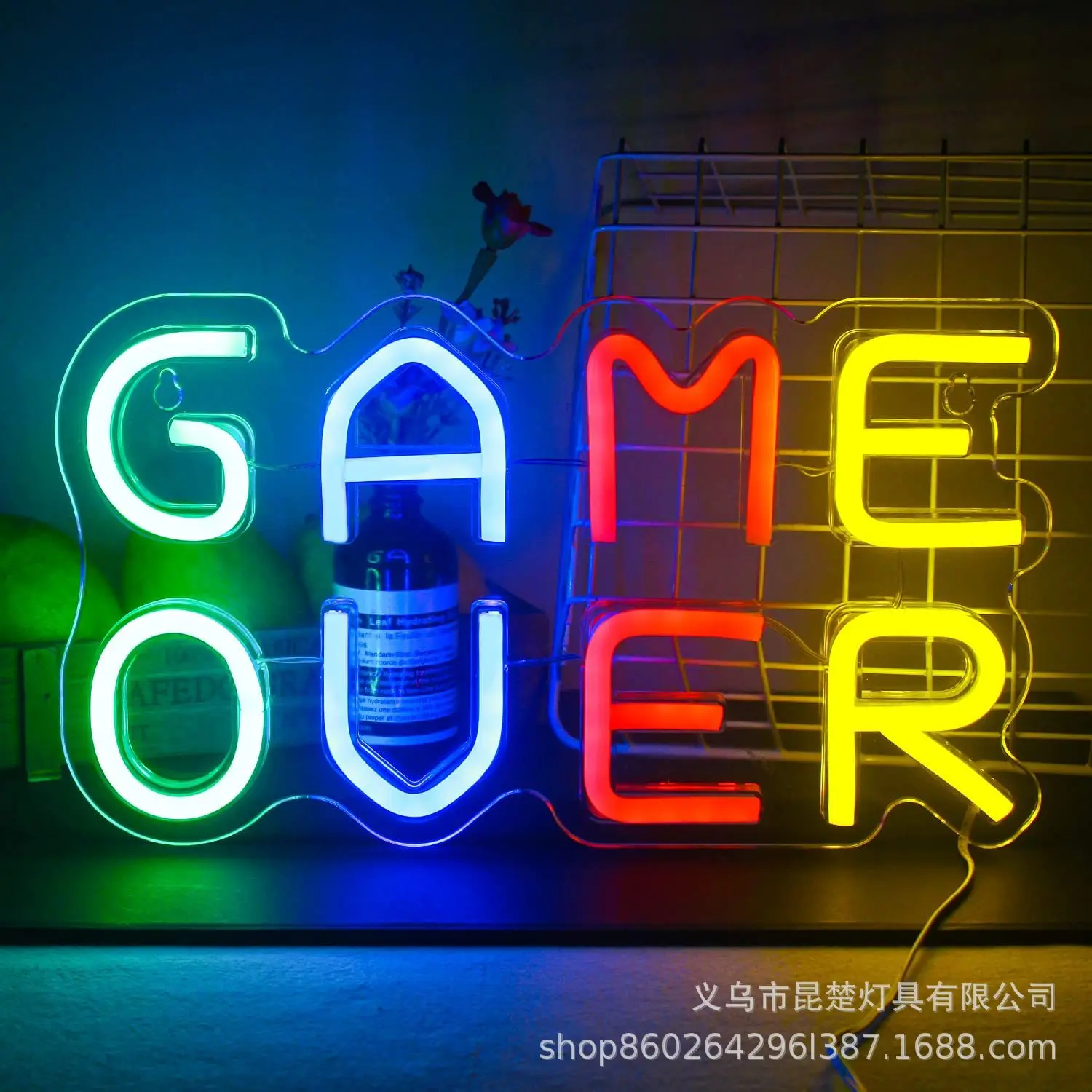 

LED Game Over Signs Letter Neon Lights for Game Room Decoration USB Powered Bedroom Child Room Bar Party Home Arcade Wall decor