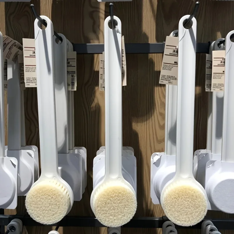 Long Handle Shower & Body Cleaning Brush with Soft Bristles - Non-Slip Grip, Back Scrubber for Adults & Elderly, Bath/Shower Aid