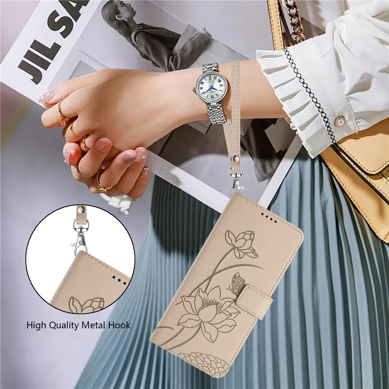 Elegant Flower Leather Flip Case: Magnetic Wallet Cover