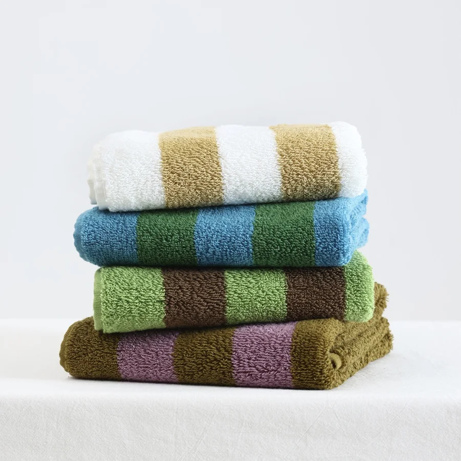Towel ,Wide Striped Cotton ,Bath Towel, Absorbent Face Towel, Chalk-Stripes Gym Sports Shower Robe for Spa beath Home