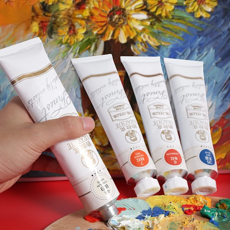 170ml Single Aluminum Tube Oil Paint 24 Colors Student Painter Special Hand-painted Creation Oil Paint Art Supplies
