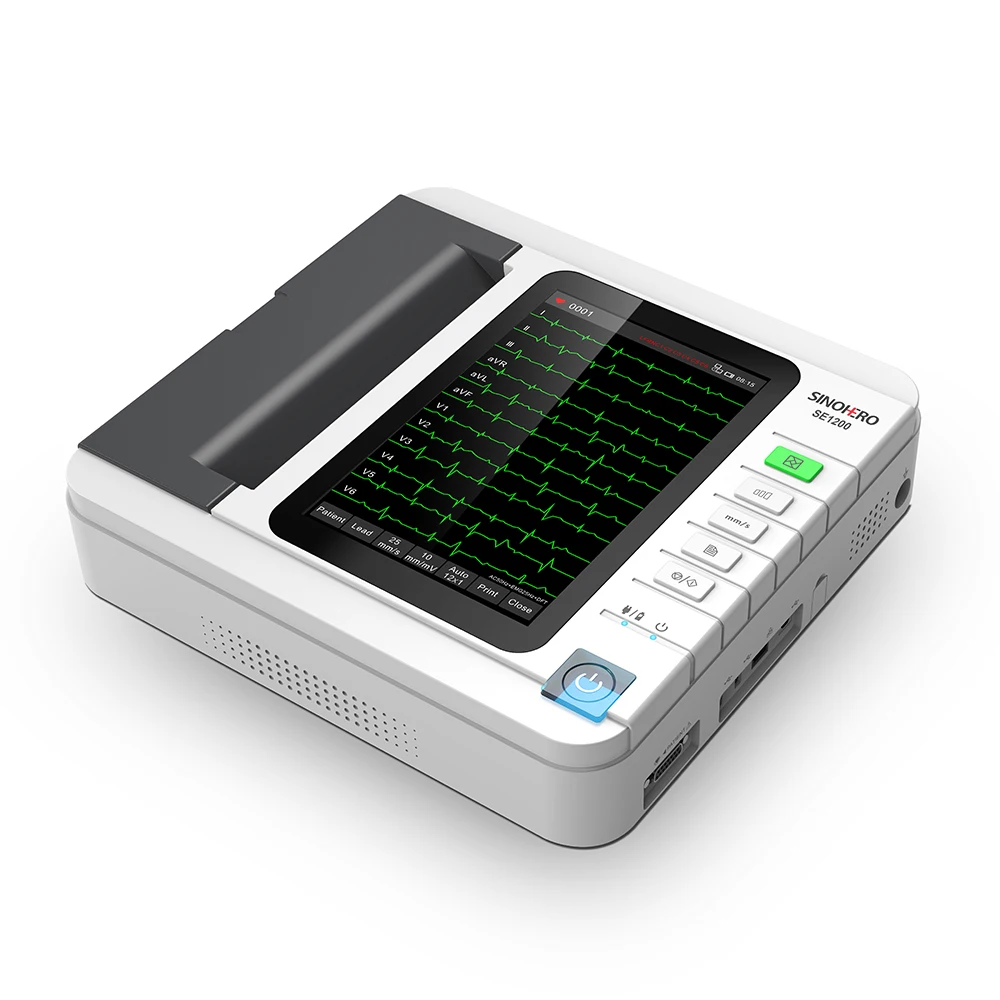 Sinohero SE1200 ECG Machine Touch Screen Digital 12 Channel 12 Leads ECG EKG Electrocardiograph PC Software