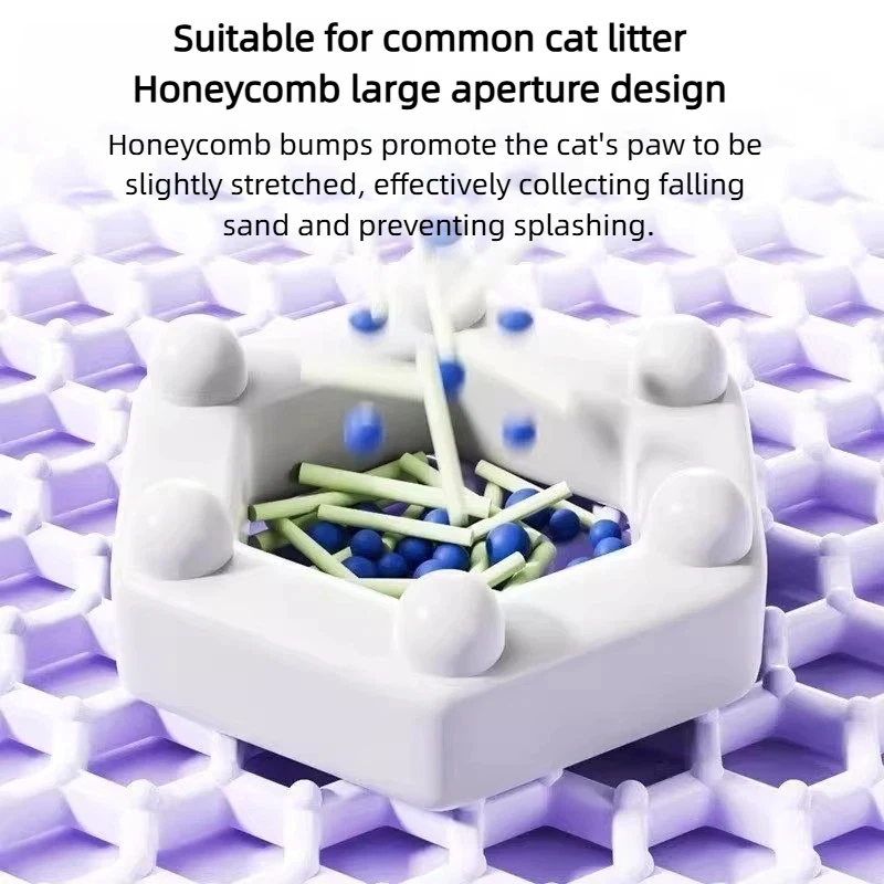 Purple Cat Litter Mat Double Layer Pet Non Slip Big Pet Litter Box Filter Mat Wear Resistant Waterproof Anti-slip Cat Litter Mat 4