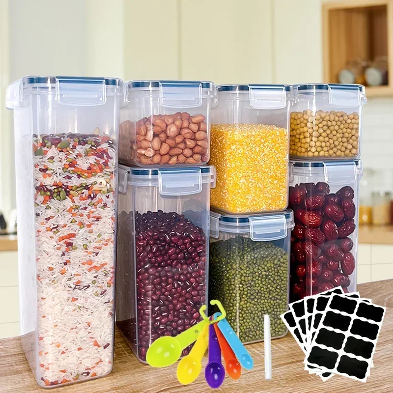 

Food Storage Multigrain Organizer Container Large Box 7pcs Containers Kitchen for Set
