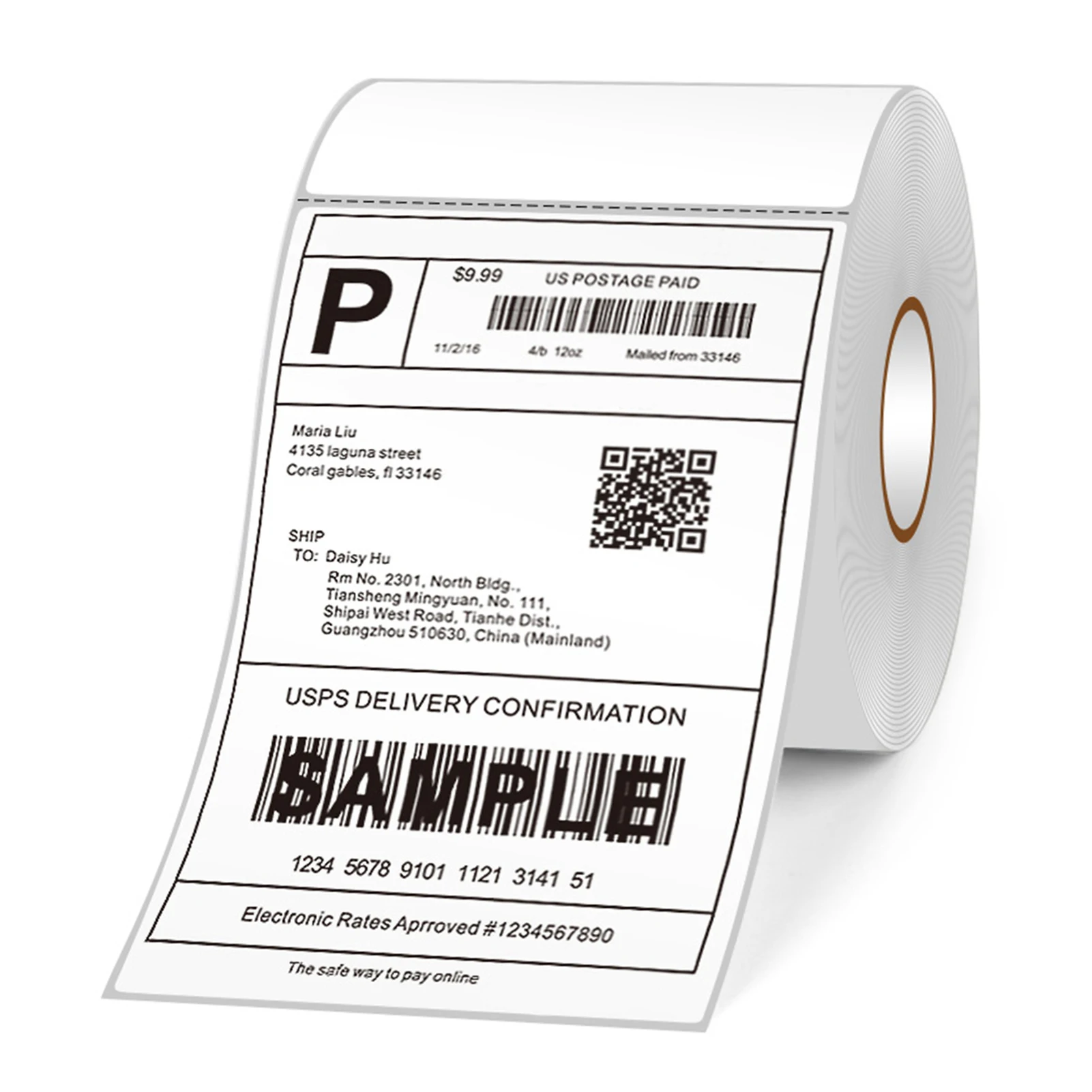 Phomemo 4x6 Thermal Shipping Label Rolls - 1000 Labels, Self-Adhesive, Waterproof