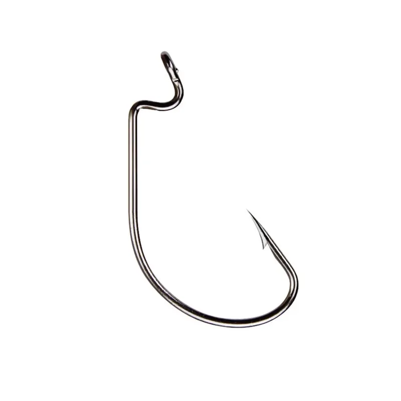 Fishing Tackle 50Pcs Box Fishing Hooks Set Jig Crank Barbed Hook High Carbon Stainless Steel Wide Gap Offset Fishhook Soft Worm Sea Hook
