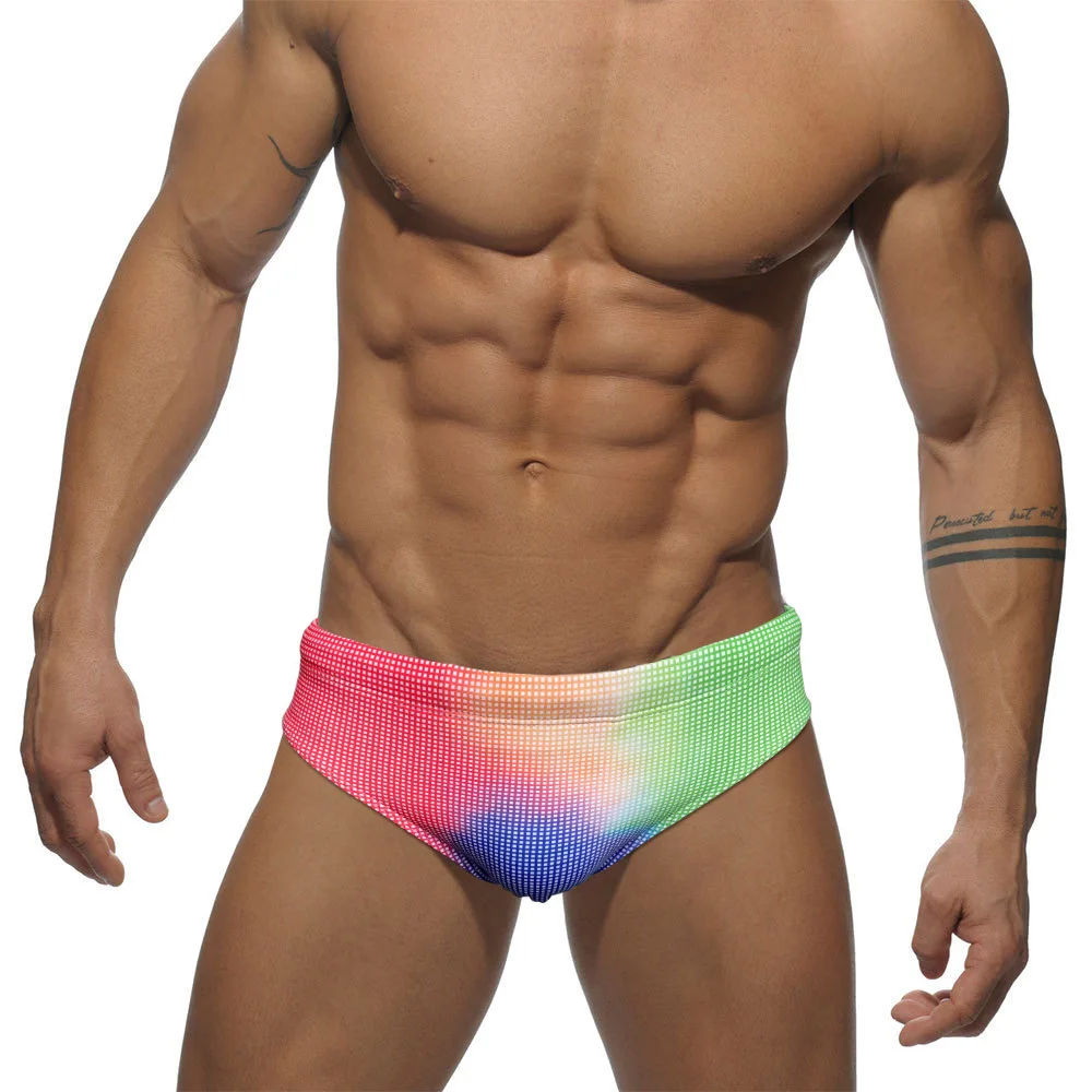 

Gradient Print Swimwear Men Fashion Swim Suits Sexy Beachwear Male Summer Boxer Bathing Suit Low Waist Swimsuit Man Briefs