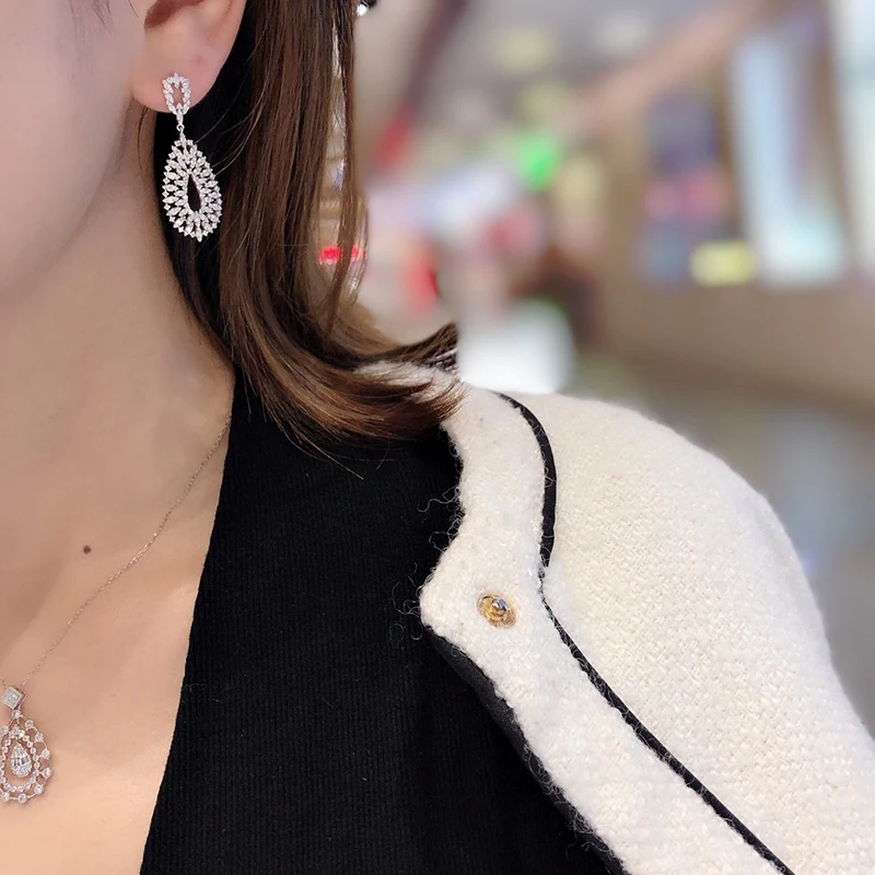 Sa04f338025a94db49903670fd9c9650cG Aazuo Luxury Jewelry 18K White Gold Real Diamond 1.84ct High Quality Big Waterdrop Stud Earrings Gifted For Women Senior Banquet