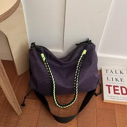 Chic Plaid Tote Bag - Stylish Women's Large - Capacity Casual Handbag (PURPLE)