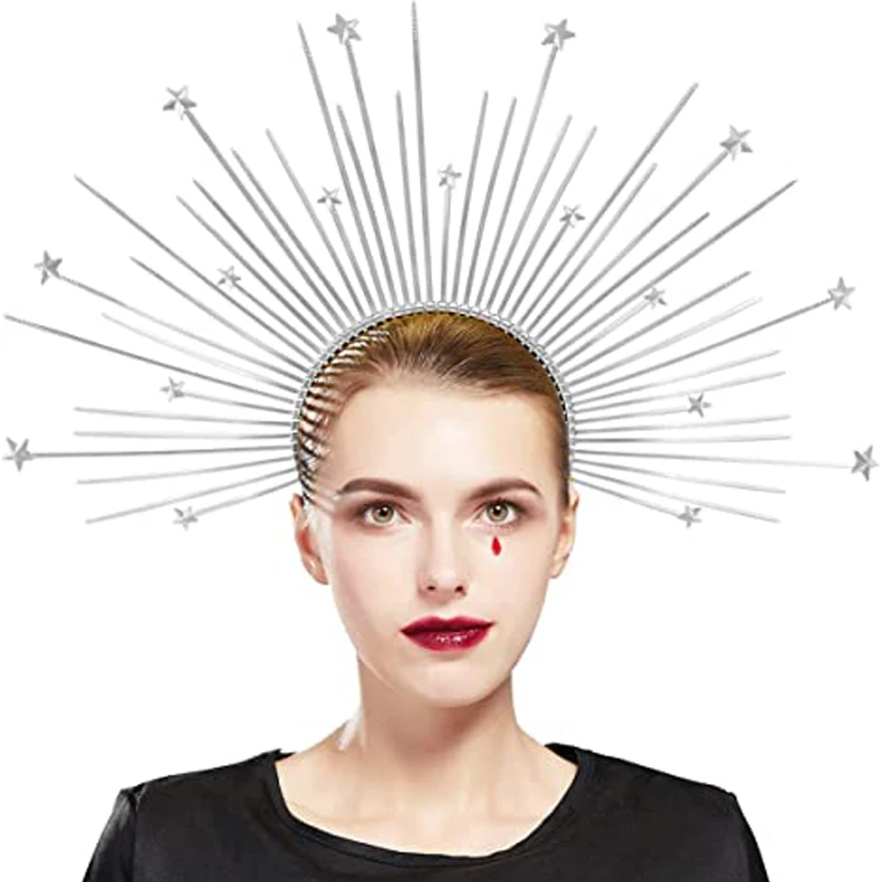 

Mary Halo Crown Headband Goddess Zip Tie Spiked Halo Crown Halloween Costume Headpiece Headdress