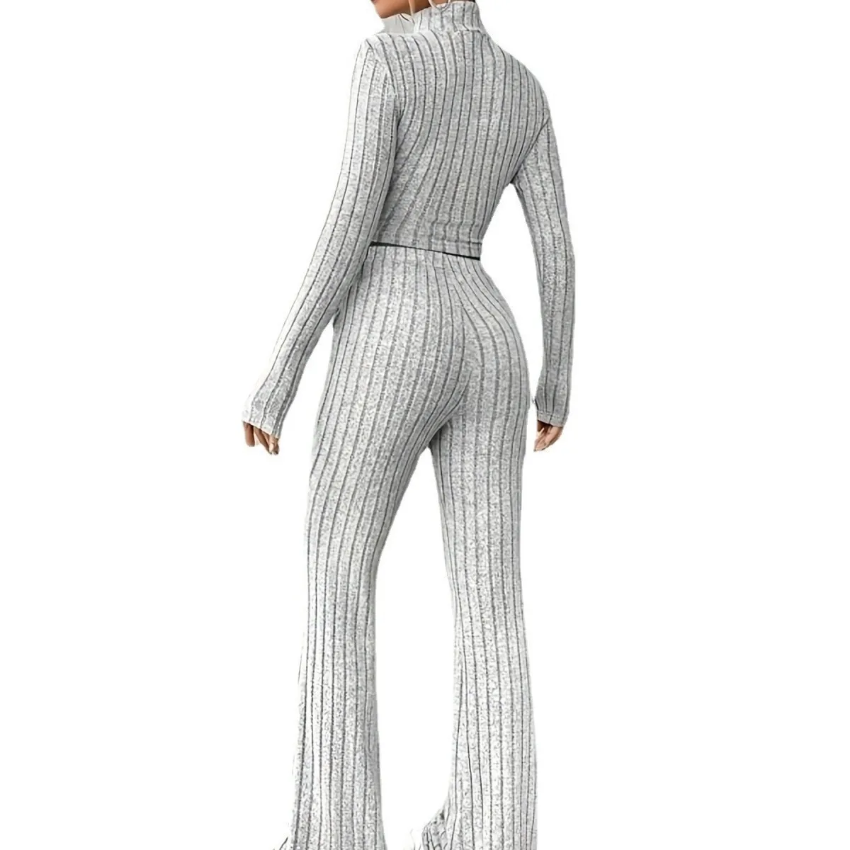 Комплект спортивный женский однотонный с капюшоном и длинными штанами