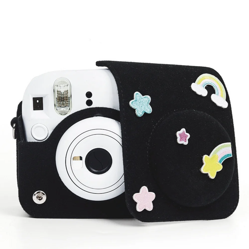 DIY Felt Camera Bag For Fujifilm Instax Mini 12 Portable Carry Travel Protective Case cover With Adjustable Shoulder Strap camera storage case
