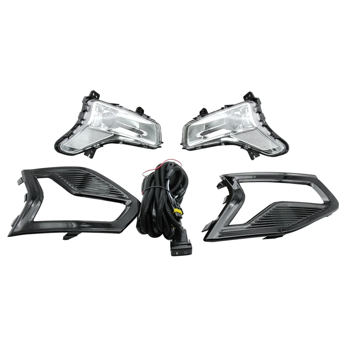 12V LED Fog Lamps for Mondeo Daytime Running Light DRL Front Fog Lamps Covers Frame W/Wire