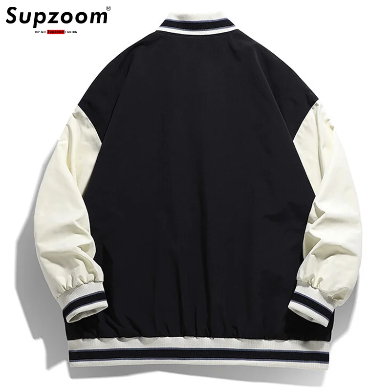 

New Arrival 2023 Patchwork Top Fashion Casual Men Coat Autumn Stand Collar Leisure Sports Hemispherical Baseball Jackets